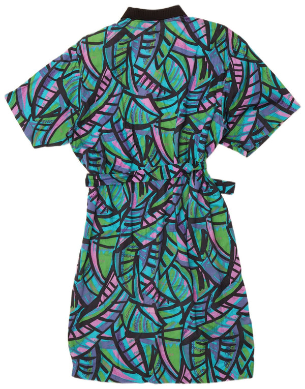 Vintage mujer A-Line vestido Reino Unido 14 gran bloque de color multicolor