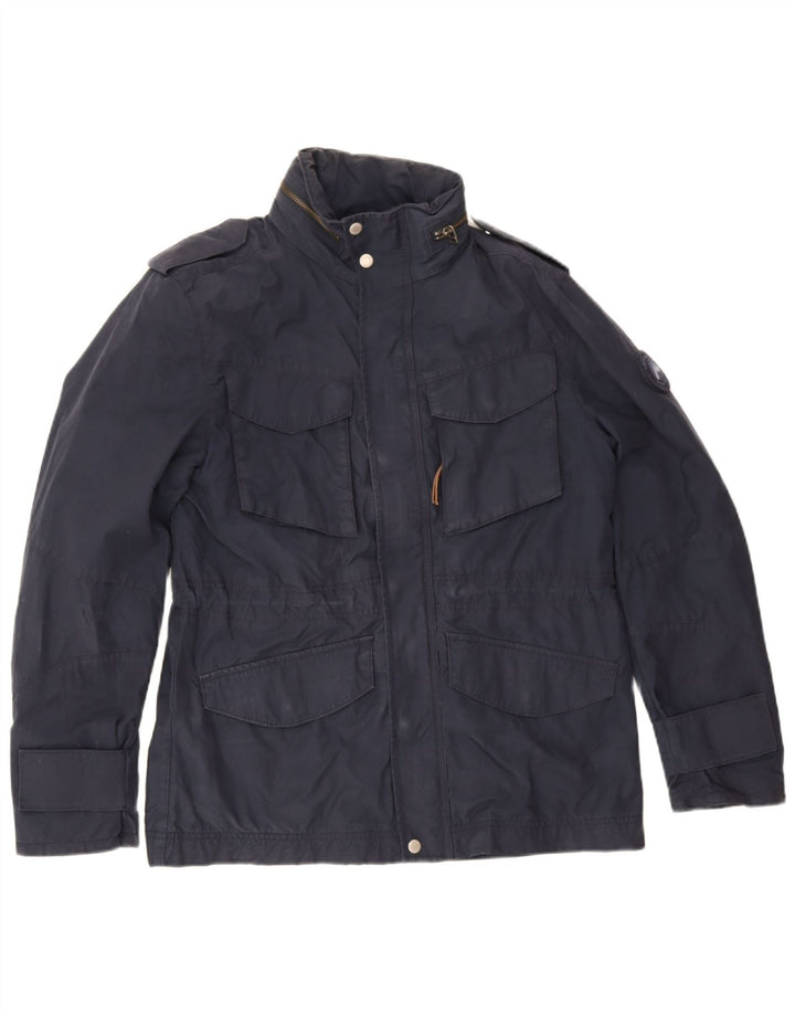 Timberland Chaqueta utilitaria con capucha para hombre UK 38 Medium Azul marino Algodón