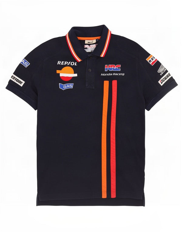 Polo gráfico para hombre Gas XL Algodón a rayas azul marino