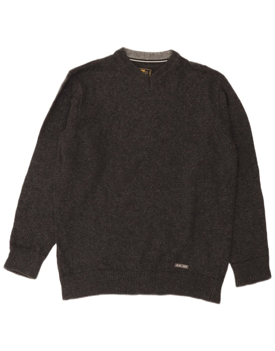 Jersey Con Cuello En V De Lana Gris Medio Lee Hombre