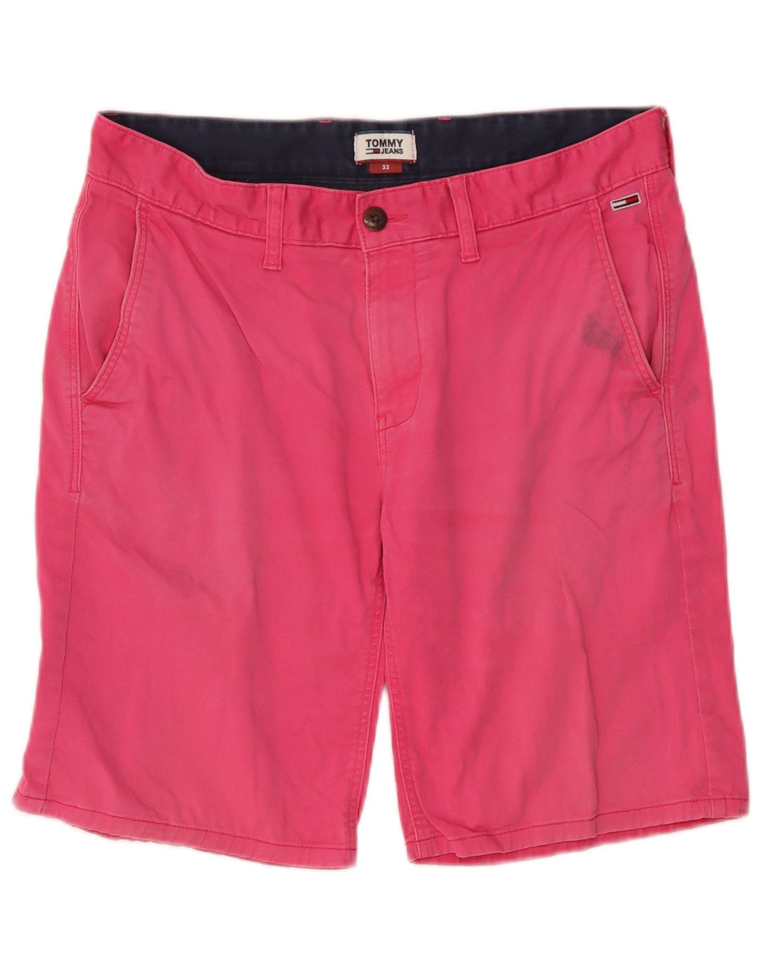 Tommy Hilfiger Pantalones cortos chinos para hombre W32 Algodón rosa medio