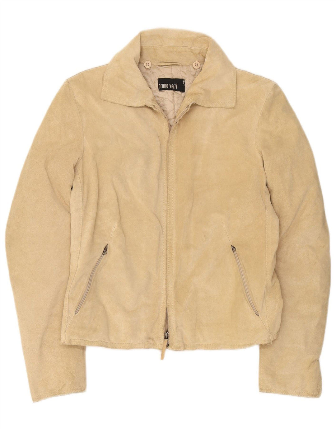 Bruno Verri Chaqueta de ante para mujer IT 42 Cuero beige medio