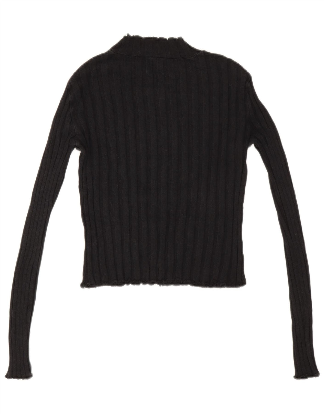 Zara Mujer Crop Turtle Neck Jumper Sweater UK 12 Medium Negro