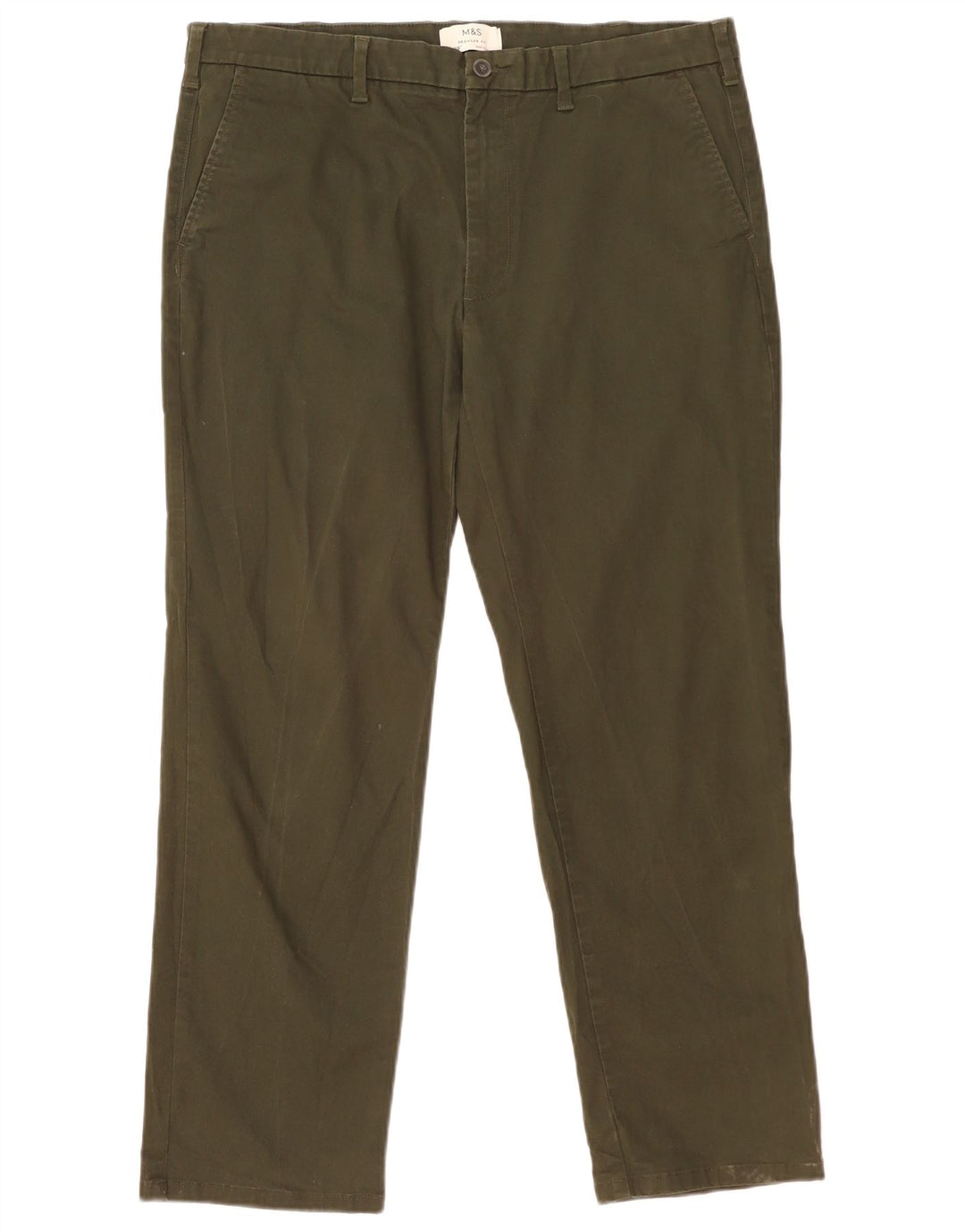 Marks & Spencer Pantalones chinos rectos de corte regular para hombre W38 L29 Caqui
