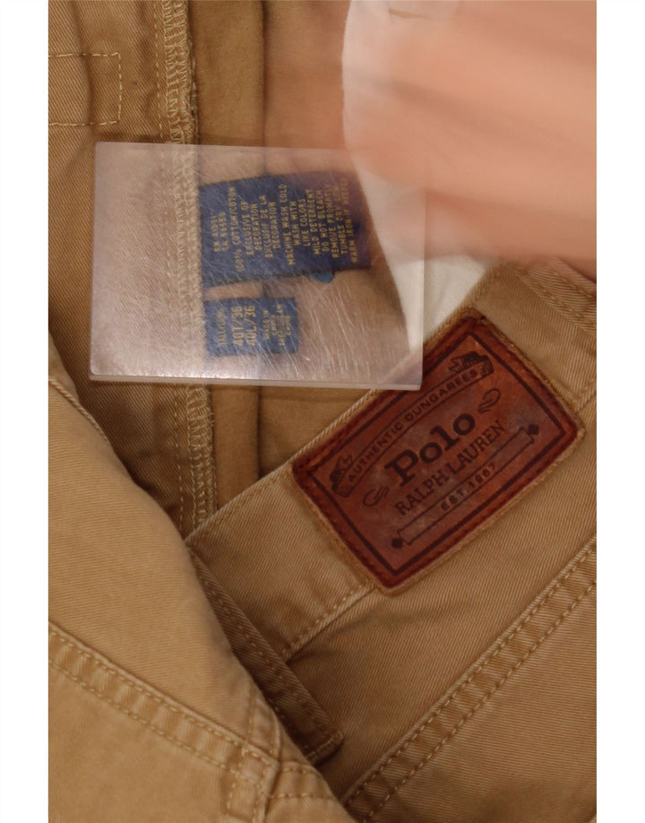 POLO RALPH LAUREN Pantalón casual recto para hombre W40 L36 Algodón beige