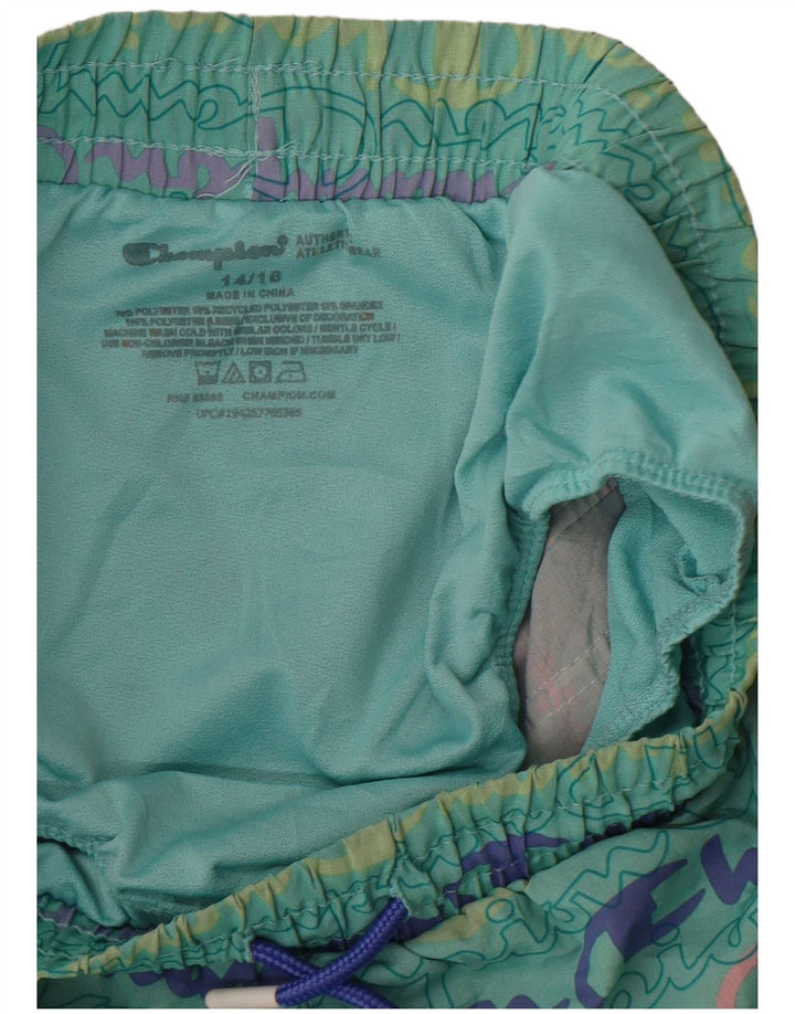 Champion Shorts deportivos con gráfico para niña 14-15 años Verde Poliéster