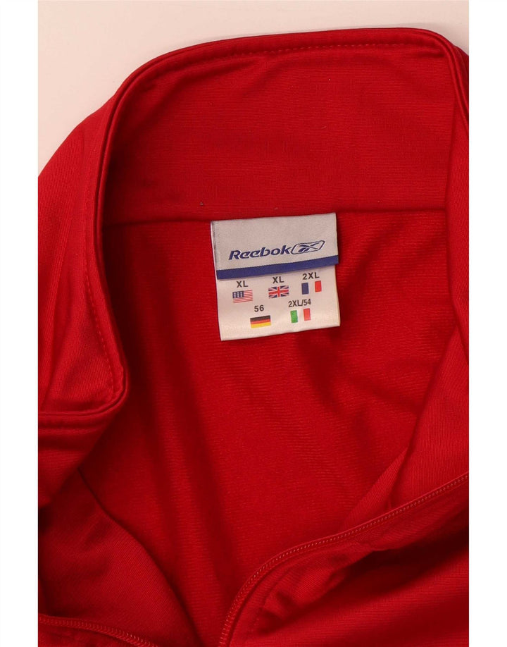 Reebok Hombre Chándal Top Jacket XL Rojo Colorblock Poliéster Deportes