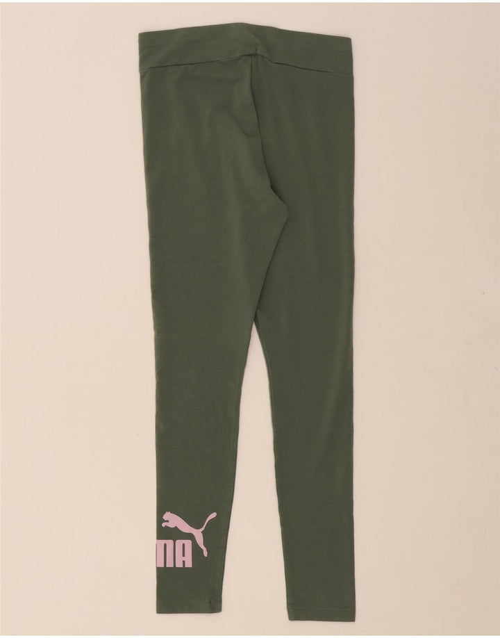PUMA Womens Graphic Leggings UK 12 Medium Khaki Vintage Puma and Second-Hand Puma from Messina Hembry 