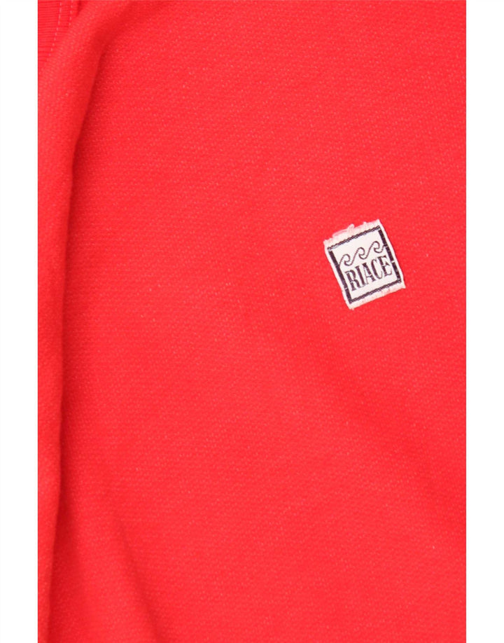 Vintage hombres sudadera jumper grande rojo colorblock