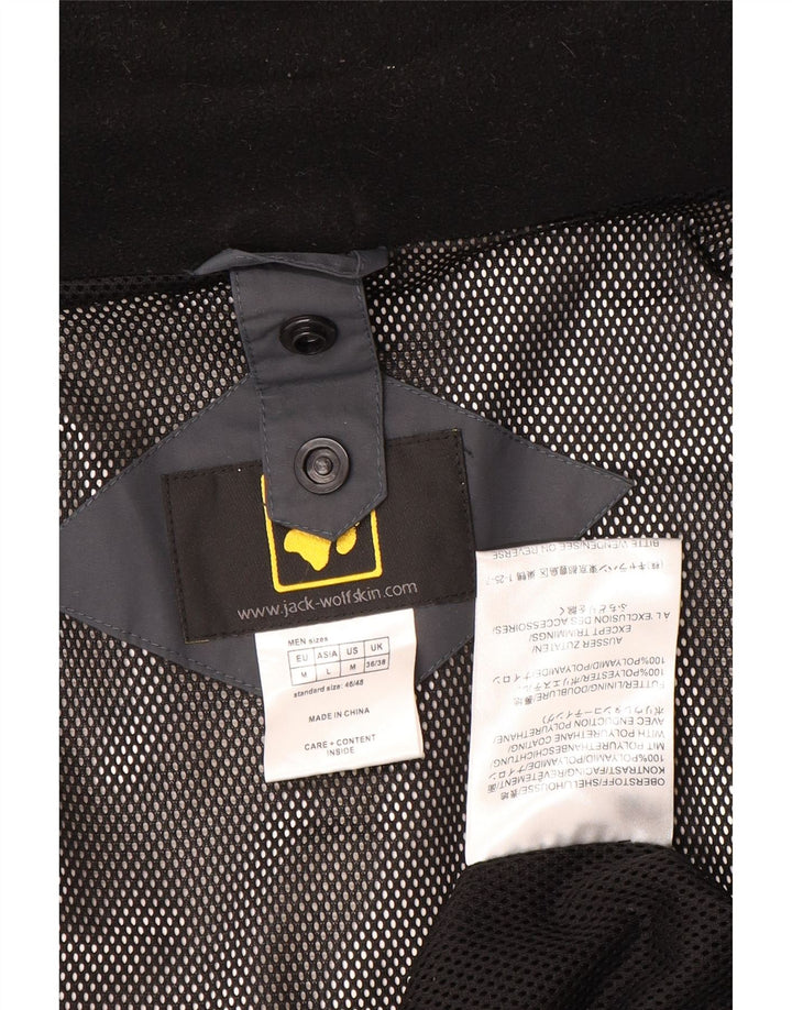 Jack Wolfskin Chaqueta impermeable con capucha para hombre UK 36/38 Gris medio Colorblock