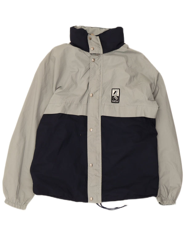 K-Way Chaqueta impermeable con capucha para hombre UK 38 Medium Azul marino Colorblock Poliéster
