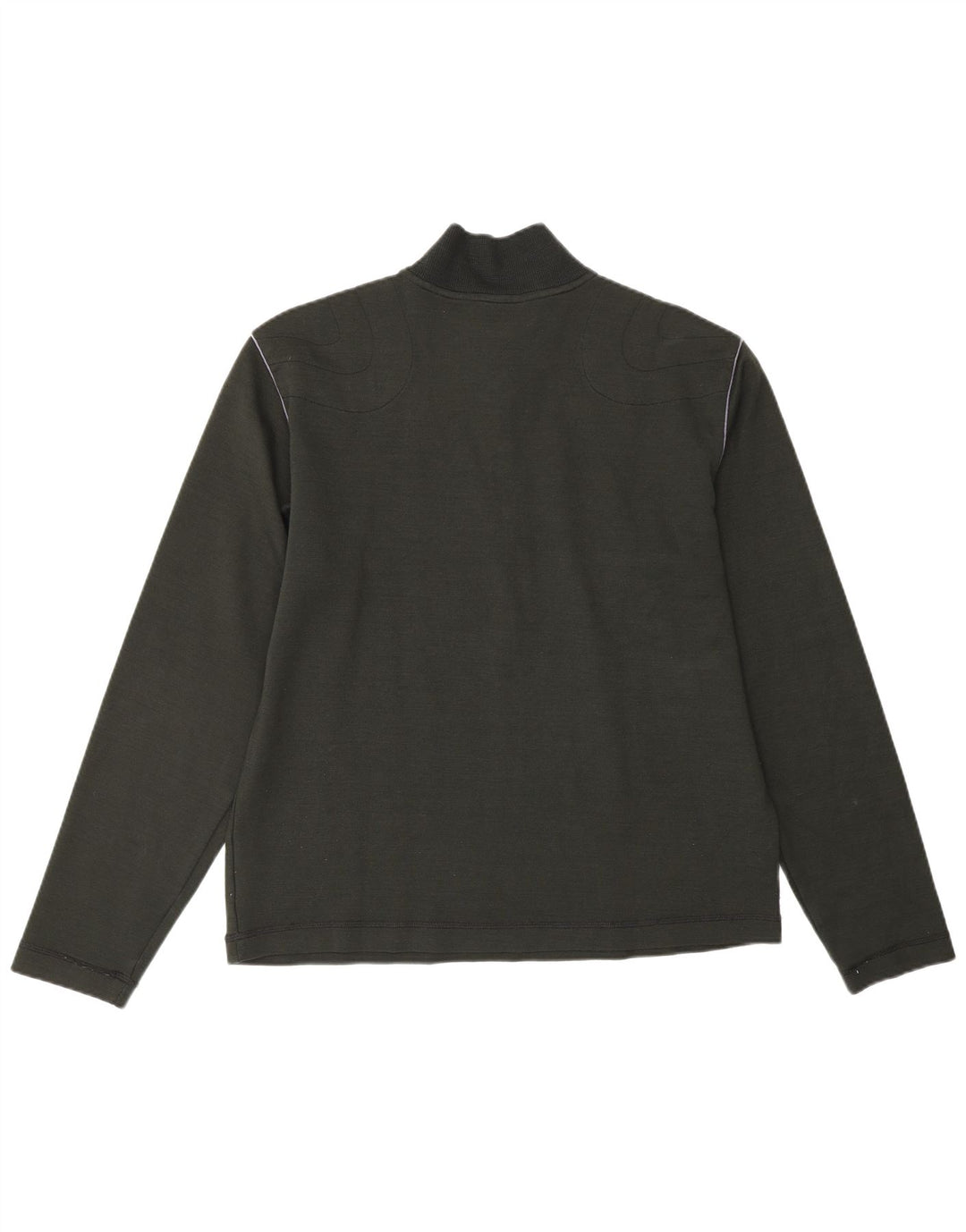 CALVIN KLEIN JEANS Top de chándal con cuello y cremallera para mujer UK 40 XL Caqui