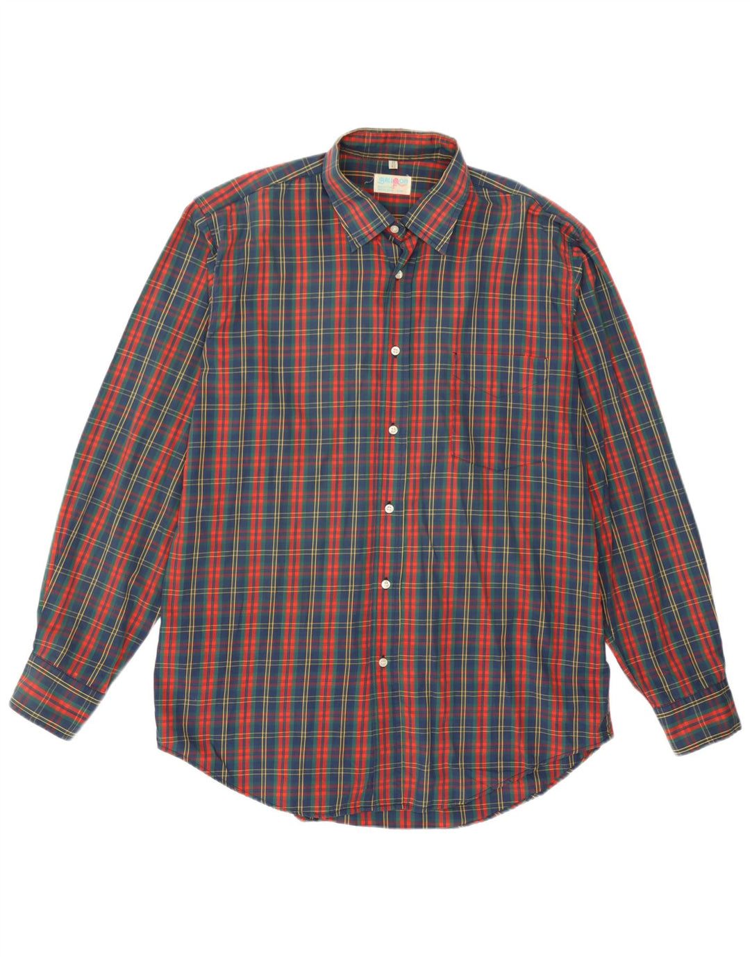 Camisa Hombre Globo Talla 17 43 XL Algodón Cuadros Multicolor