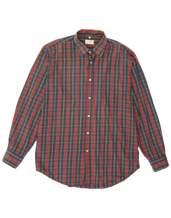 Camisa Hombre Globo Talla 17 43 XL Algodón Cuadros Multicolor