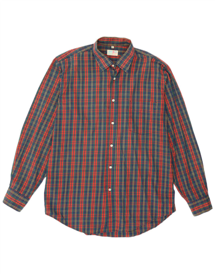Camisa Hombre Globo Talla 17 43 XL Algodón Cuadros Multicolor