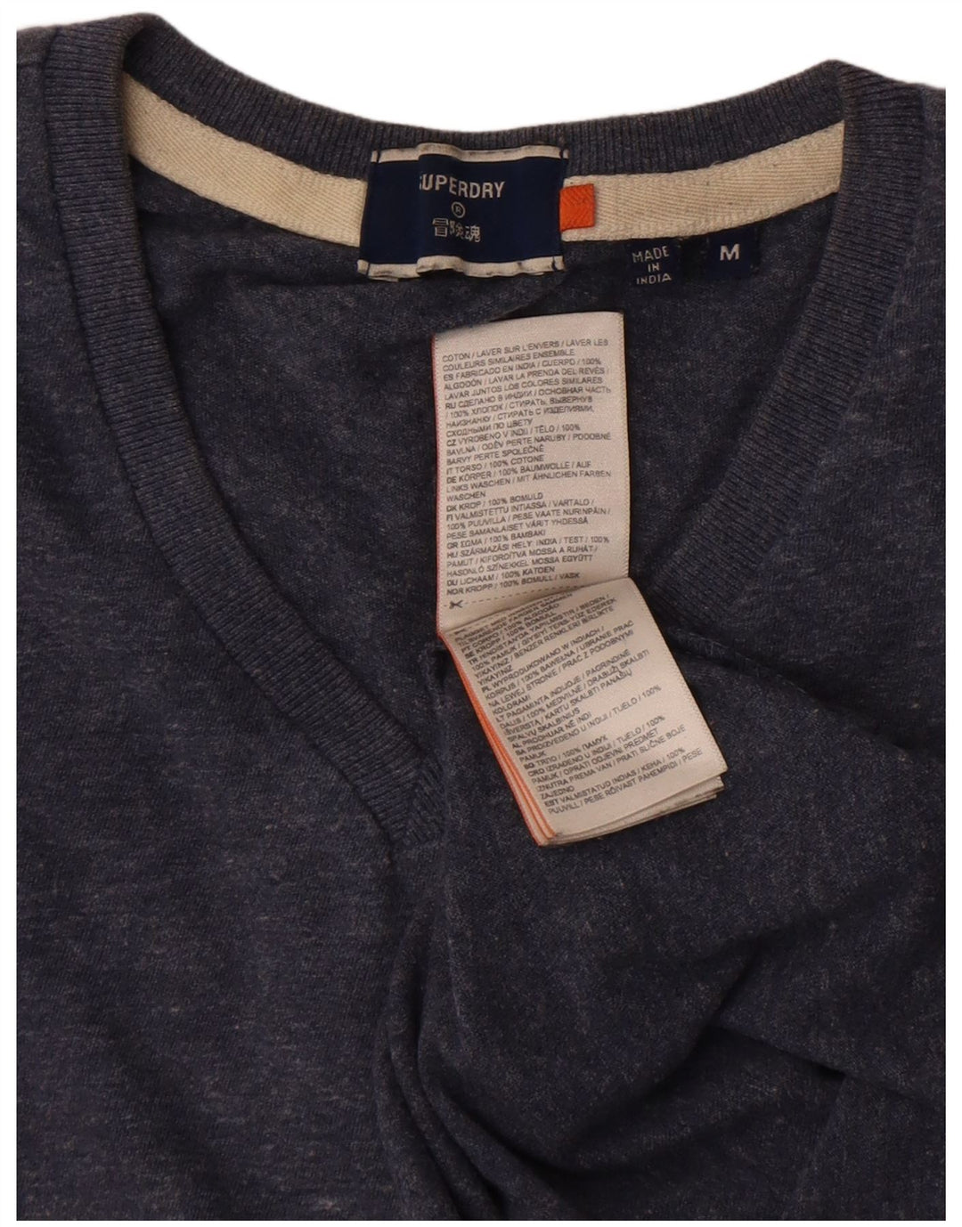 Camiseta Superdry Hombre Top Medium Azul Marino Algodón