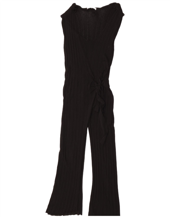 Zara Mujer Mono Sin Mangas UK 44 Large Viscosa Negra