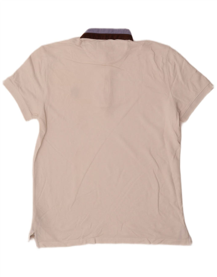 Polo Massimo Dutti Hombre Algodón Colorblock Medio Blanco