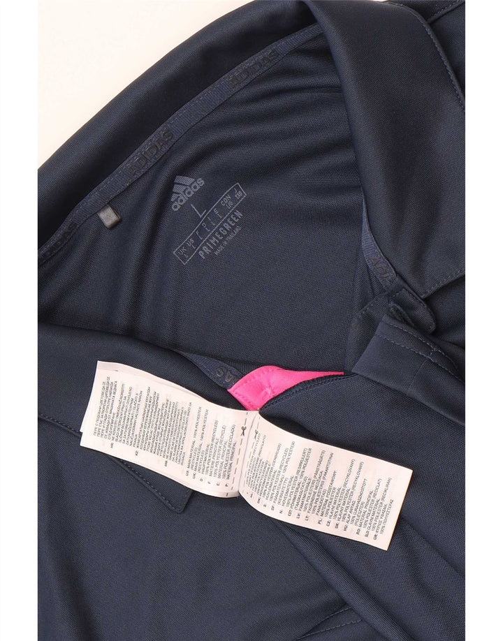 Polo Adidas Hombre Grande Azul Marino Colorblock Poliéster