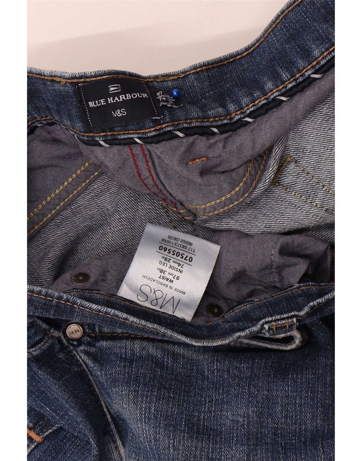 Marks & Spencer Vaqueros rectos azules Harbor para hombre W38 L29 Algodón azul