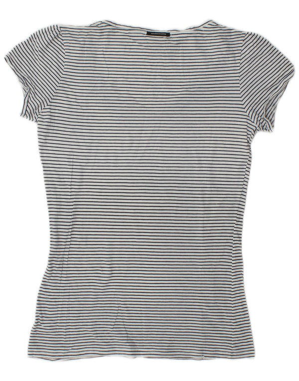 Maison Scotch Camiseta gráfica para mujer talla 1 pequeña rayas blancas