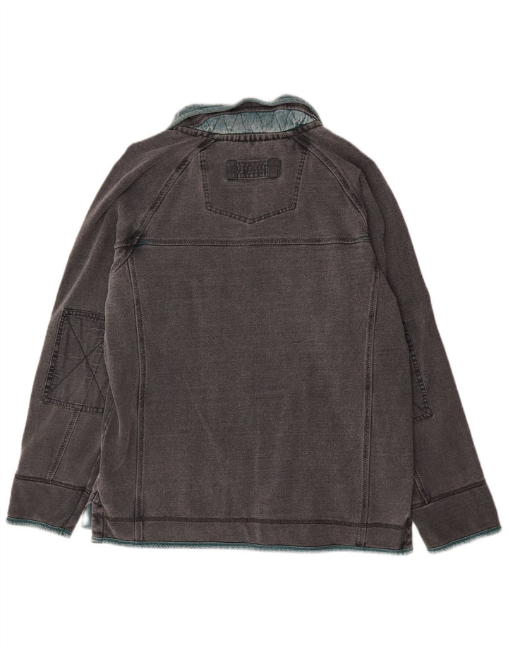 Sudadera con cuello y cremallera para hombre Fat Face Jersey de algodón gris medio