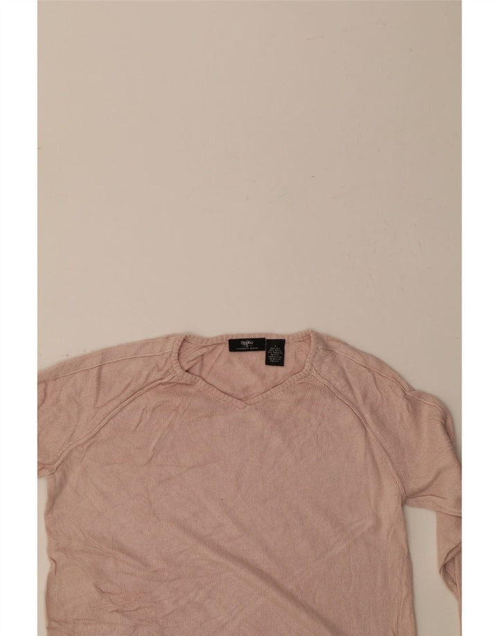 MOSSIMO Womens V-Neck Jumper Sweater UK 14 Large Pink Silk Vintage Mossimo and Second-Hand Mossimo from Messina Hembry 