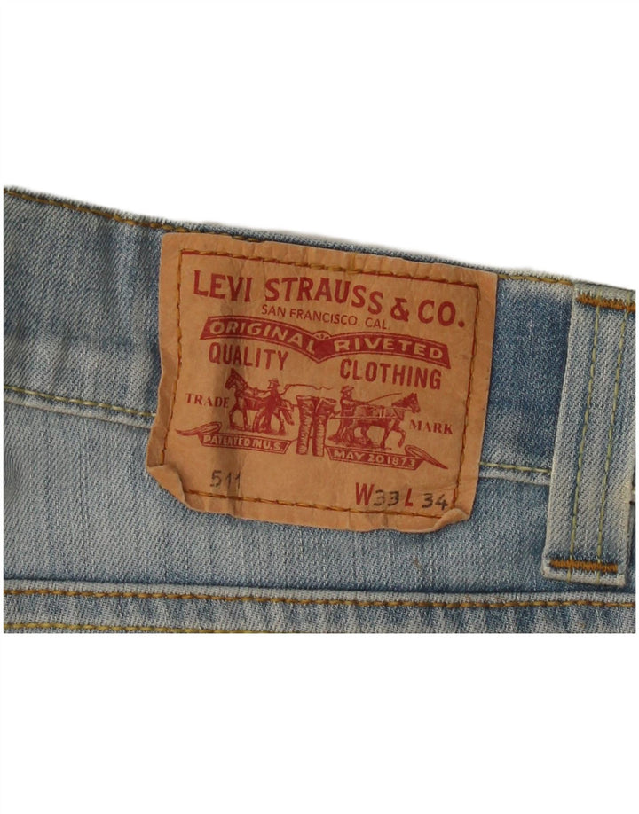 LEVI'S Mens 511 Slim Jeans W33 L32 Algodón Azul