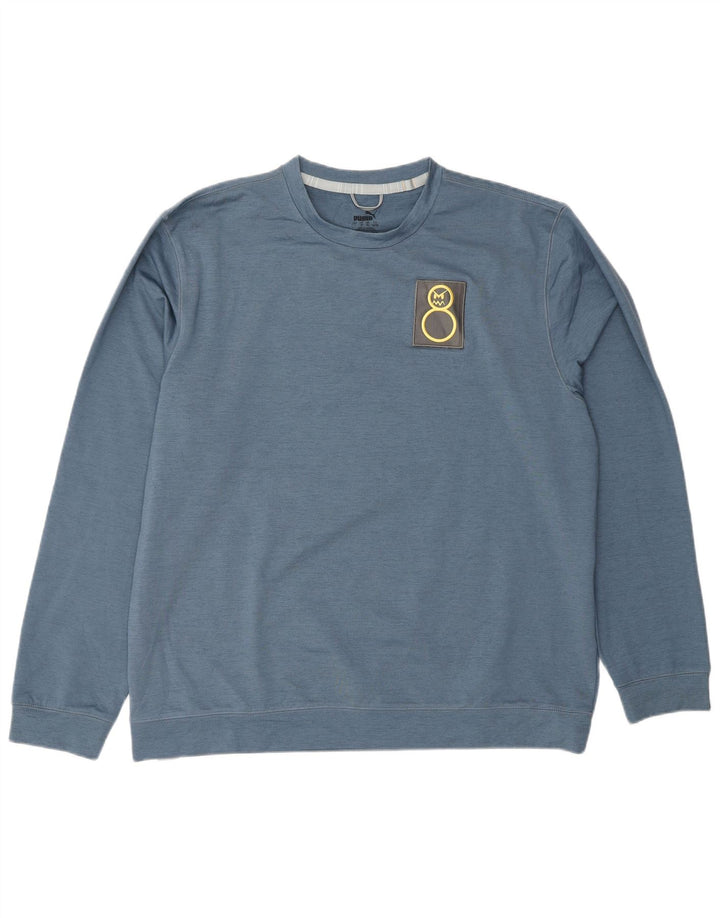 PUMA Sudadera gráfica para hombre Jumper XL Azul moteado