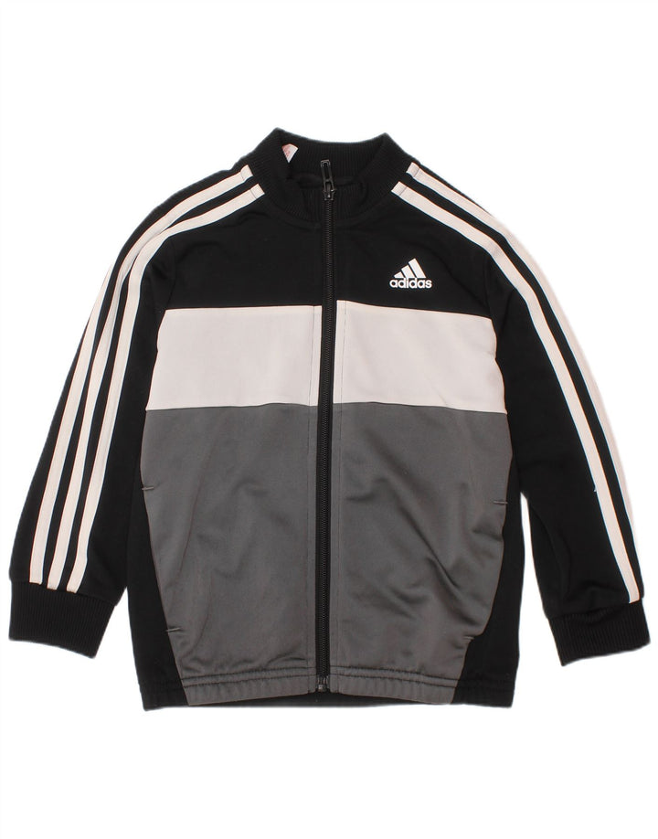ADIDAS Chaqueta de chándal para niño 4-5 años Negro Colorblock Poliéster