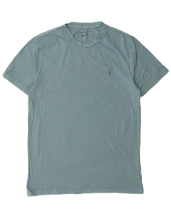 All Saints Mens Regular Fit T-Shirt Top Medium Blue Cotton