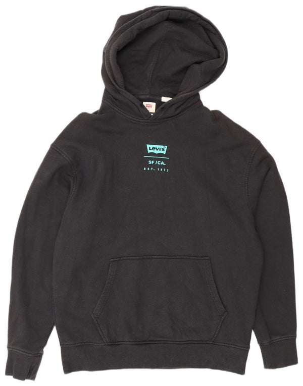 Levi's Jersey con capucha de corte relajado y gráfico para hombre Algodón negro mediano