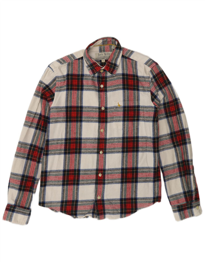 Camisa de franela para hombre Jack Wills de algodón a cuadros rojos pequeños