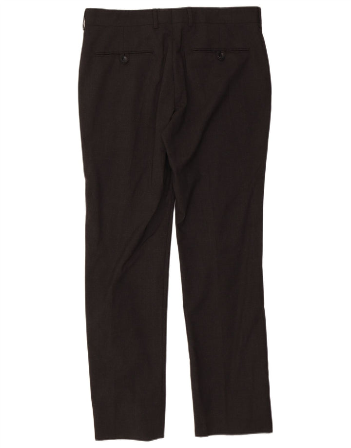 Zara Pantalón de traje recto para hombre EU 40 Medium W31 L30 Poliéster gris