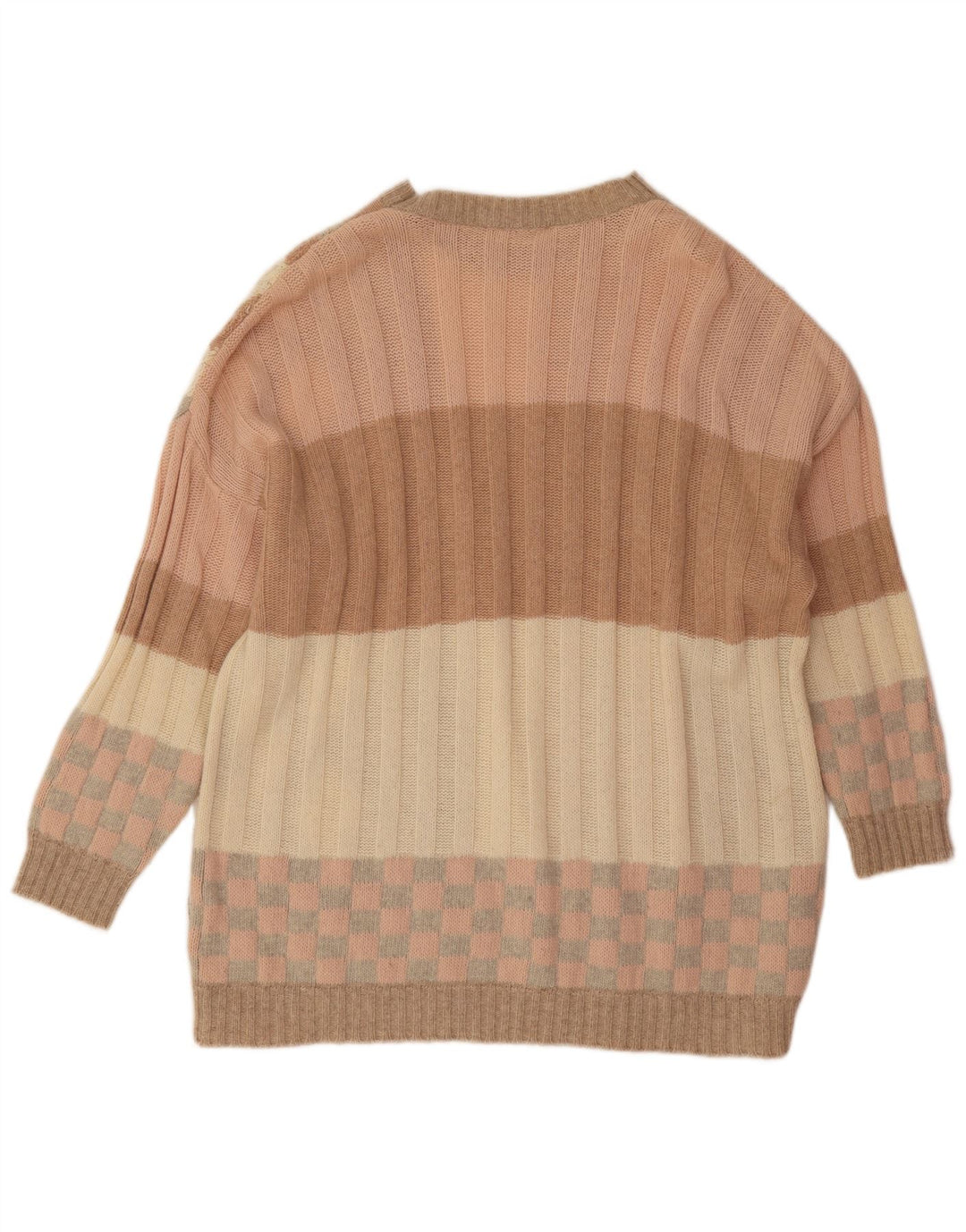 Stefanel Jersey con cuello barco para hombre, talla 2XL, multicolor geométrico