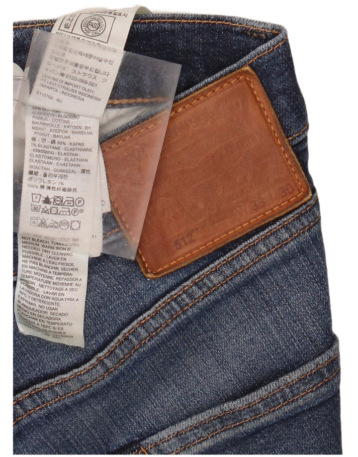 Levi's Hombre 512 Slim Tapered Jeans W33 L30 Algodón Azul