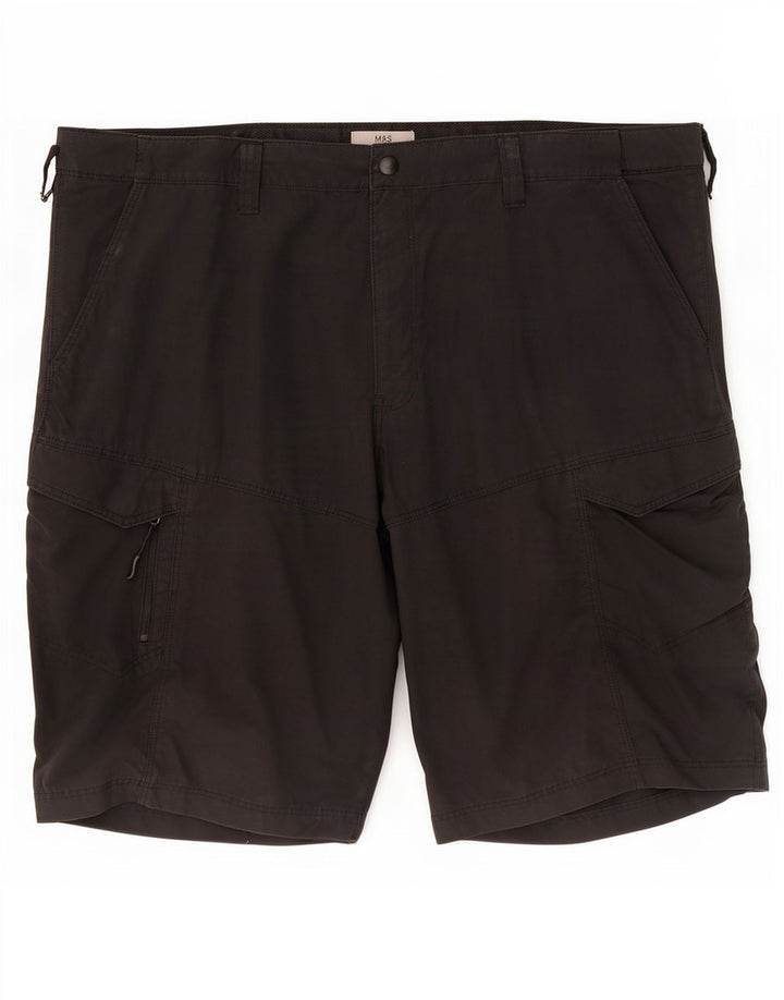 Marks & Spencer Pantalones cortos cargo para hombre W42 2XL Algodón negro