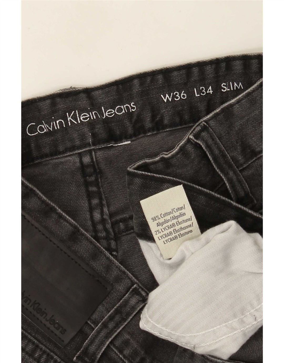 Calvin Klein Jeans Slim para Hombre W36 L34 Algodón Gris