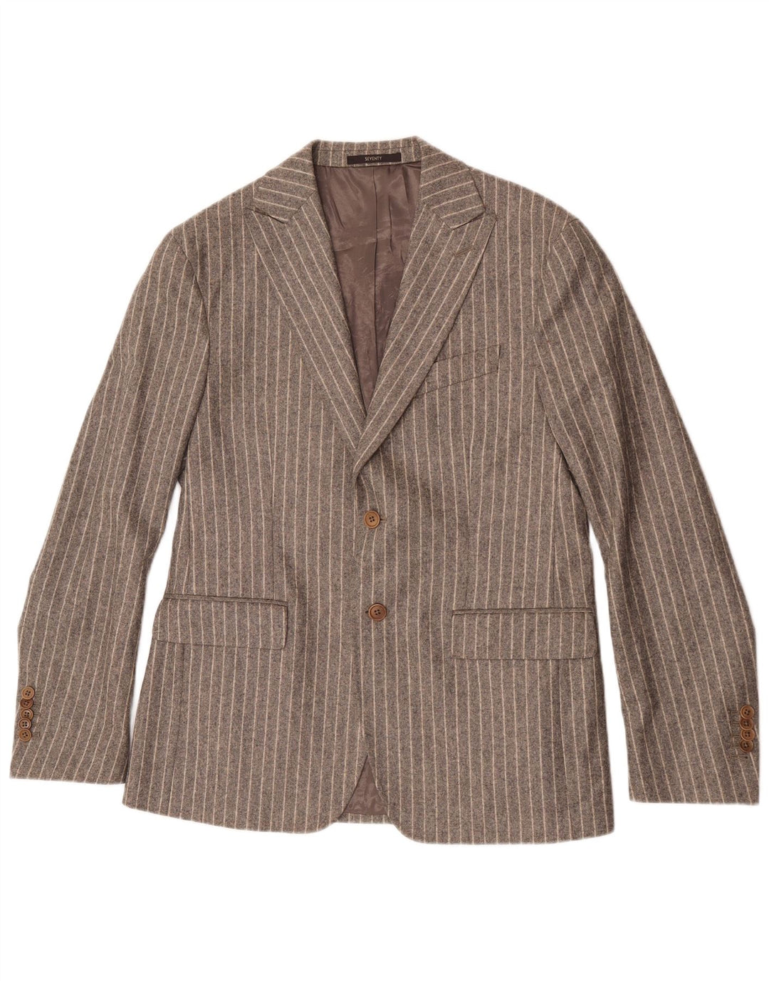Seventy Chaqueta tipo blazer de 2 botones para hombre IT 50 Large Gris Lana a rayas