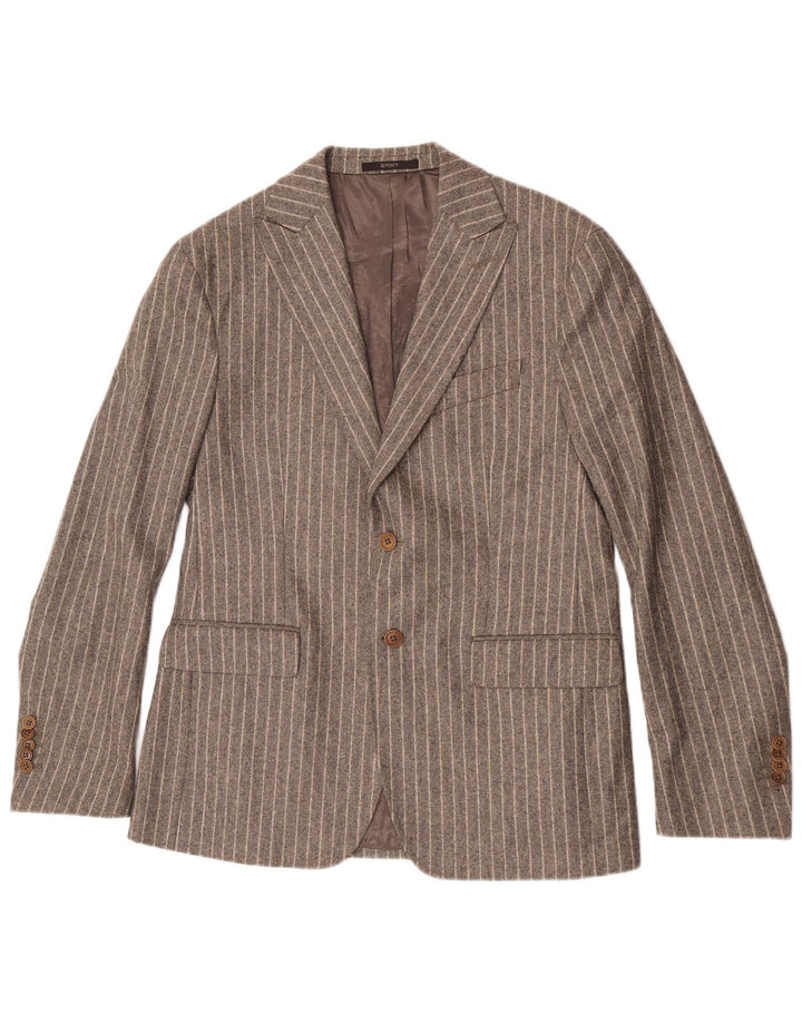 Seventy Chaqueta tipo blazer de 2 botones para hombre IT 50 Large Gris Lana a rayas
