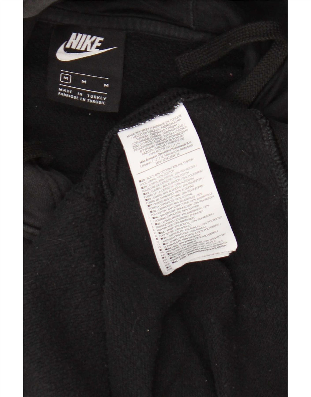 Nike Sudadera con capucha gráfica para hombre, jersey de algodón negro mediano