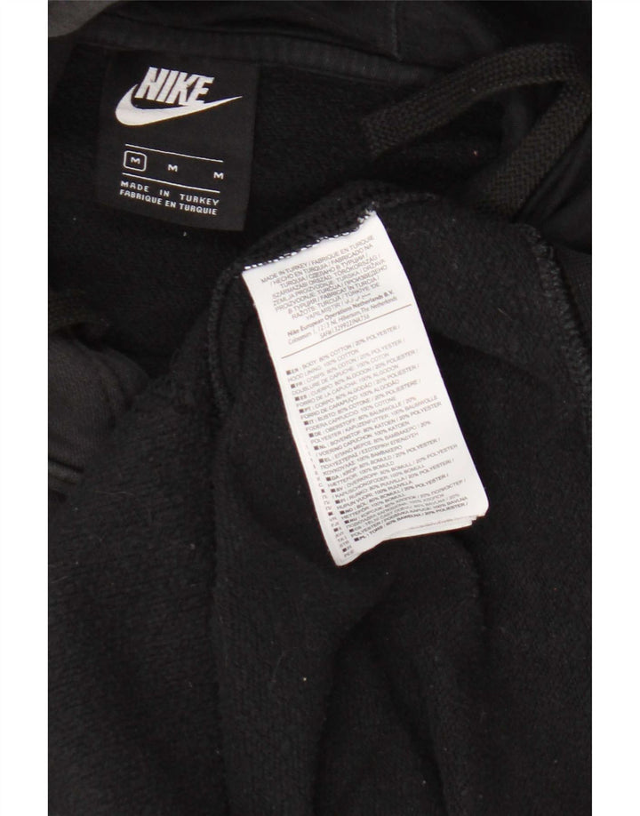 Nike Sudadera con capucha gráfica para hombre, jersey de algodón negro mediano