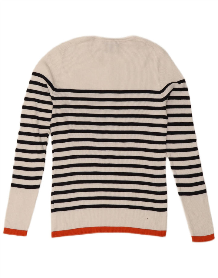 Massimo Dutti Jersey con Cuello Barco para Mujer UK 40 Mediano Rayas Blancas