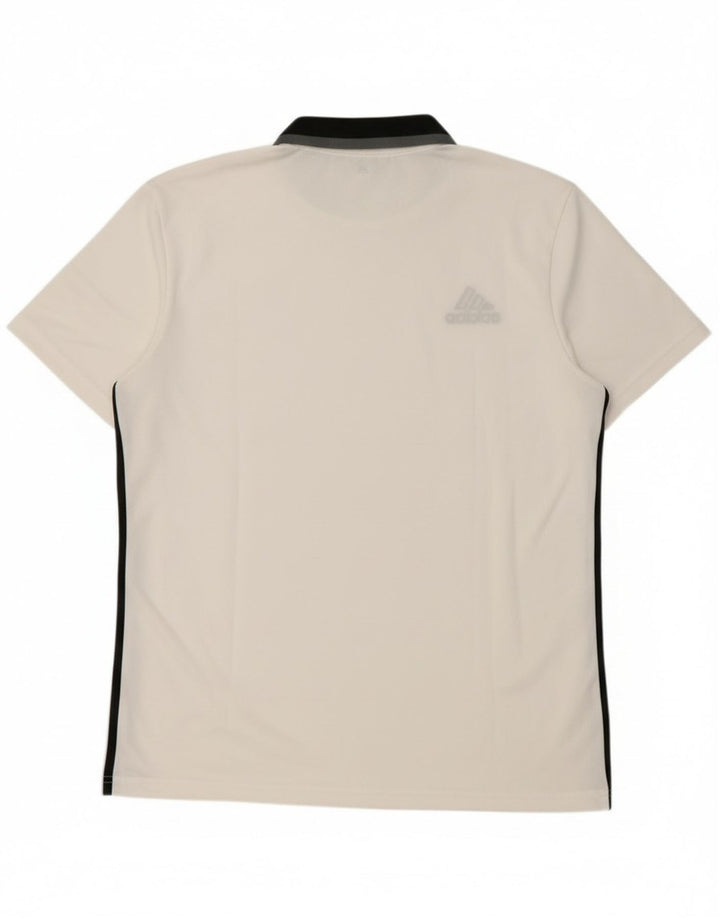 Adidas Mens Climalite Polo Camisa Grande Blanco Poliéster