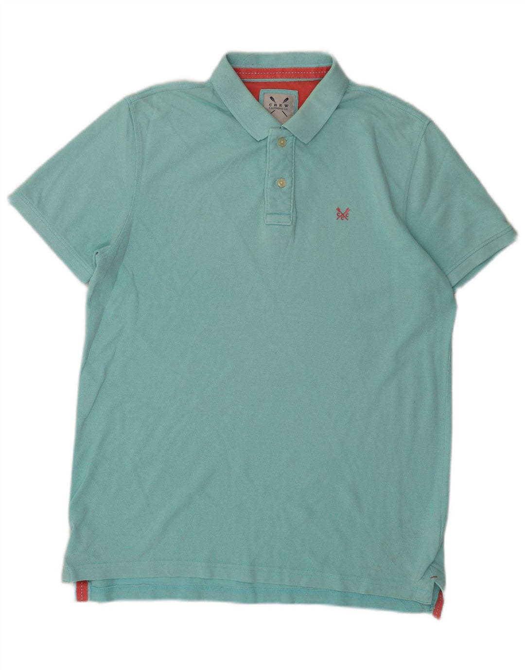 CREW CLOTHING Polo para hombre de algodón turquesa medio