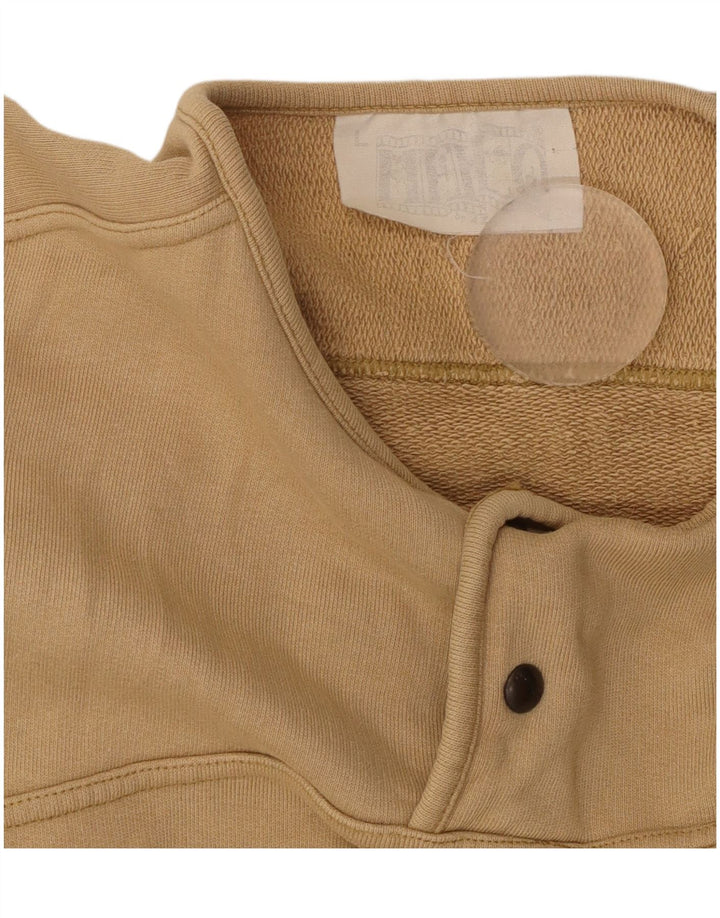 VINTAGE Mujer Sudadera Jumper Reino Unido 16 Grande Beige