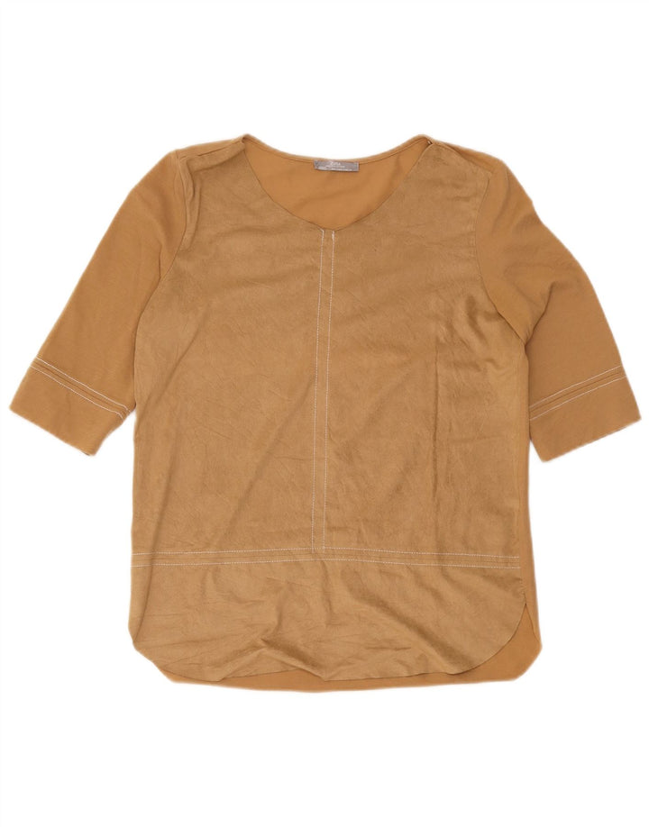 Zara Mujer Blusa Top UK 10 Small Marrón