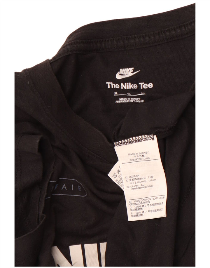 NIKE Camiseta gráfica para hombre Top XL Negro Algodón Deportes