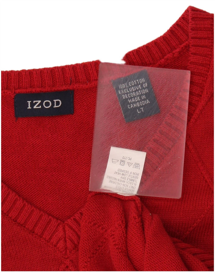 IZOD Chaleco para hombre Camiseta sin mangas Grande Algodón rojo