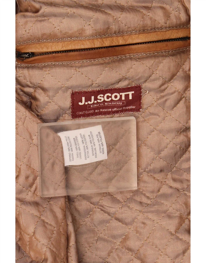 J.J.Scott Chaqueta de cuero para hombre IT 52 XL Beige
